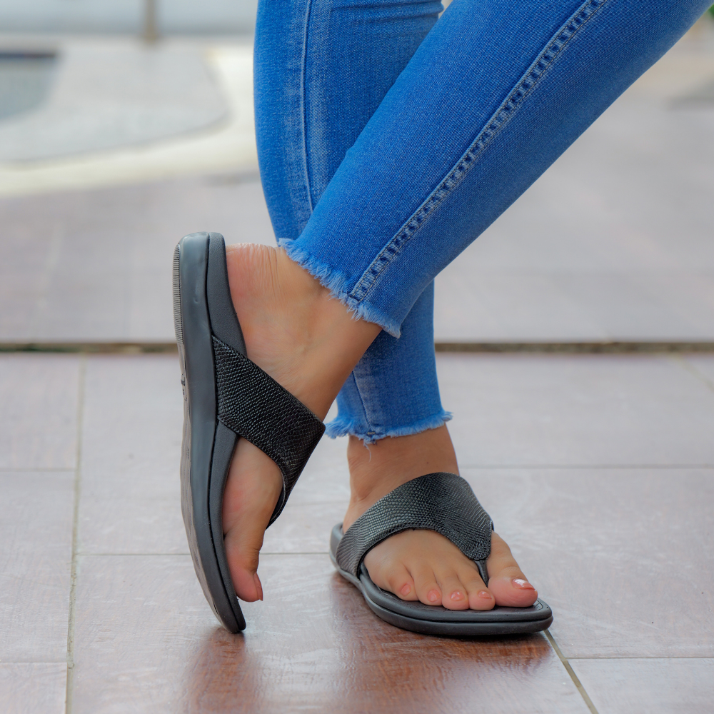 Perry - Black Comfort Slippers
