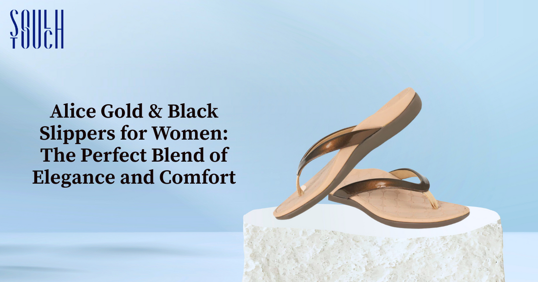 Alice Gold & Black Slippers for Women: The Perfect Blend of Elegance and Comfort