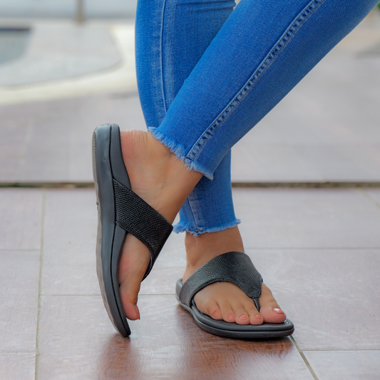 Perry - Black Comfort Slippers