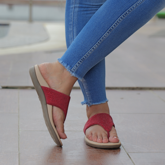 Iris - Maroon Thong Slippers