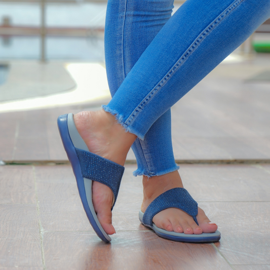 Iris - Navy Thong Slippers