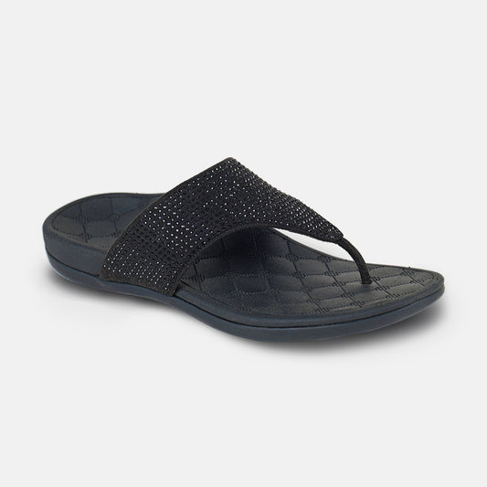 Iris - Black Thong Slippers
